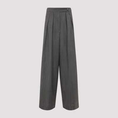 DRIES VAN NOTEN GREY WIDE LEG PANTS