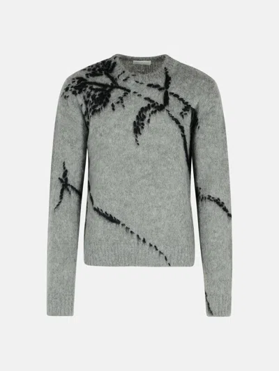 Dries Van Noten Grey Wool Blend Sweater In Gray