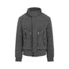 Dries Van Noten Patterned Wool Zip Jacket Front Pockets In Gray