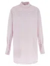 Dries Van Noten Long Cotton Shirt With Checkered Pattern In Pink