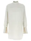 Dries Van Noten Back Buttoned Checkered Shirt With High Collar In White