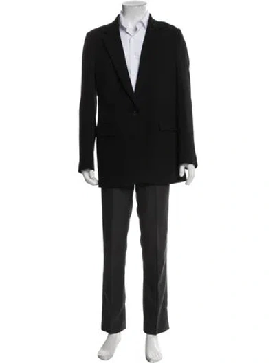 Pre-owned Dries Van Noten Grosgrain Trim Sport Coat In Black