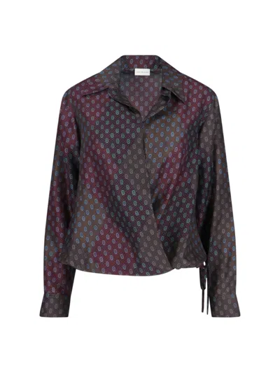 Dries Van Noten Habotai Silk Blouse In Red