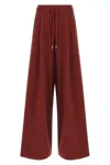 Dries Van Noten Hadium Pleated Cotton Wide Leg Sweatpants In Burgundy