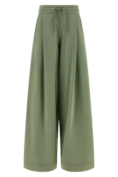 Dries Van Noten Hadium Trousers Wide Leg Back Pocket In Green