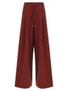 Dries Van Noten Hadium Pleated Cotton Wide Leg Sweatpants In Red
