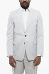 Dries Van Noten Half-lined Beeman Cotton Blazer With Notch Lapel In Grey