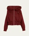Dries Van Noten Hally Drawcord Cotton Zip Jacket In Red