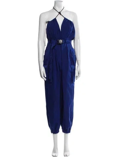 Pre-owned Dries Van Noten Halterneck Jumpsuit In Blue