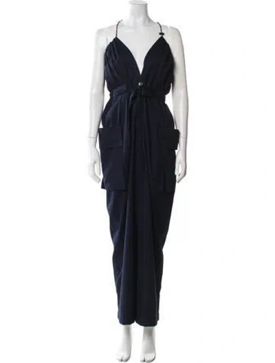 Pre-owned Dries Van Noten Halterneck Jumpsuit In Blue
