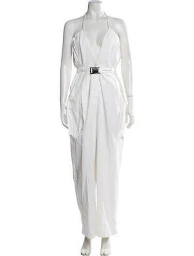 Pre-owned Dries Van Noten Halterneck Jumpsuit In White