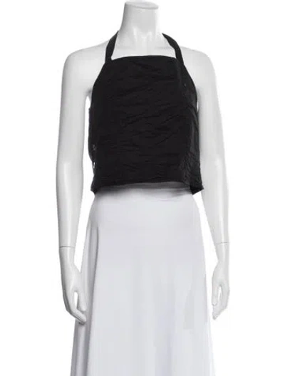 Pre-owned Dries Van Noten Halterneck Sleeveless Crop Top In Black