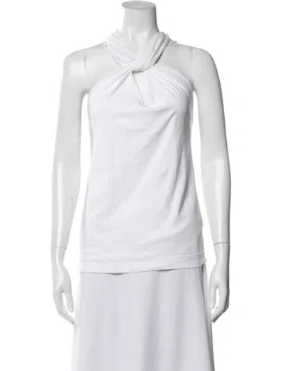 Pre-owned Dries Van Noten Halterneck Sleeveless Top In White