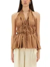 Dries Van Noten Halterneck Top Tops Rose In Nude