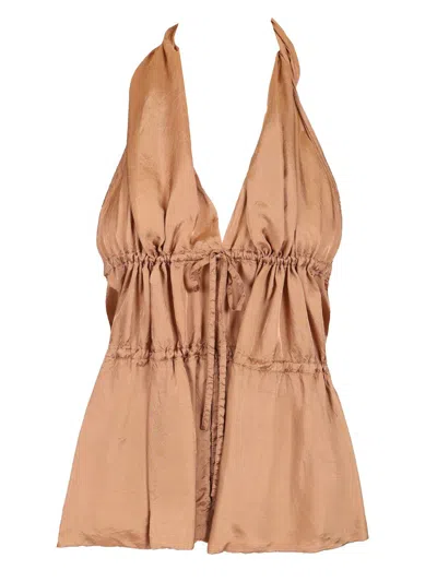 Dries Van Noten Halterneck Top Tops Rose In Nude