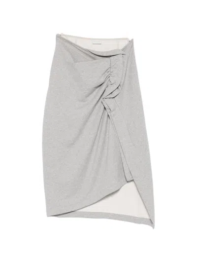 Dries Van Noten Hanam Cotton Skirt In Gray