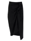 Dries Van Noten Black Skirt With Draping In Black