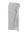 Dries Van Noten Gathered Cotton Jersey Midi Skirt In Gray