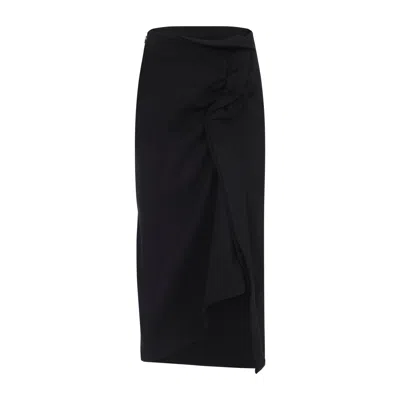 Dries Van Noten Black Hanam Cotton Midi Skirt