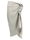 Dries Van Noten Gathered Cotton Jersey Midi Skirt