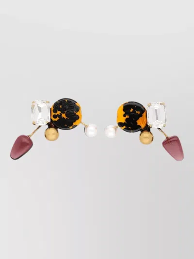 Dries Van Noten Hand Painted Stud Earrings Unique Design