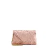 Dries Van Noten Chain Strap Crinkled Texture Envelope Flap Metallic Finish Pleated Fabric Shoulder Bag In Multicolor