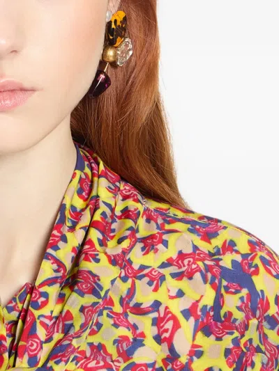 Dries Van Noten Handmade Crystal-embellished Earrings In Gold