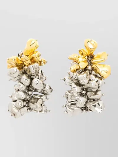Dries Van Noten Handmade Ear Pin Bead Embroidery Design In Multi