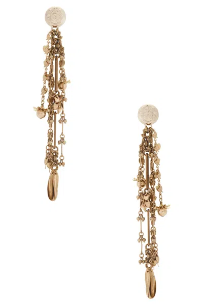 Dries Van Noten Handmade Long Earrings In Gold