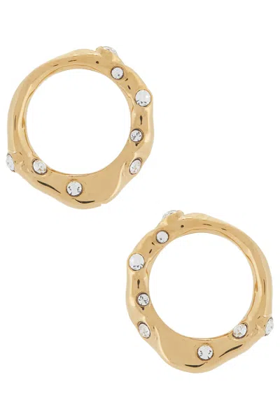 Dries Van Noten Handmade Organic Surface Earrings In Gold