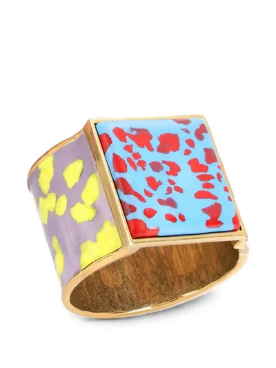 Dries Van Noten Handmade Painted Bracelet In Multi