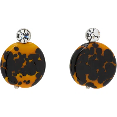 Dries Van Noten Handmade Painted Earrings In 209 Amber