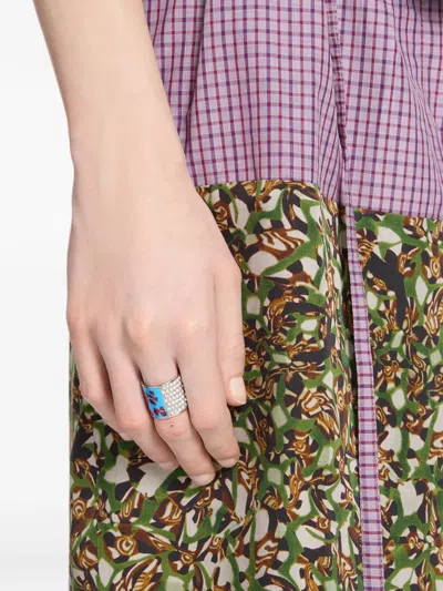 Dries Van Noten Handmade Painted Ring In Silver