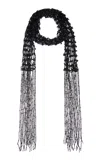 Dries Van Noten Handmade Scarf Necklace With Fringes In Black