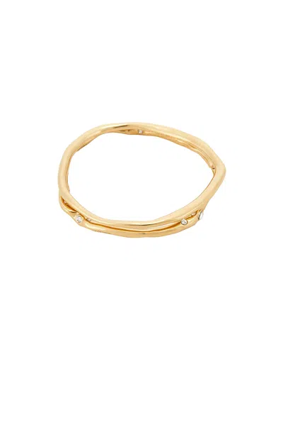 Dries Van Noten Handmade Set Of 2 Bangle Bracelets In Gold