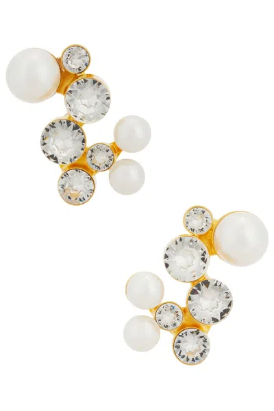 Dries Van Noten Handmade Shell Paste Big Earrings In Gold