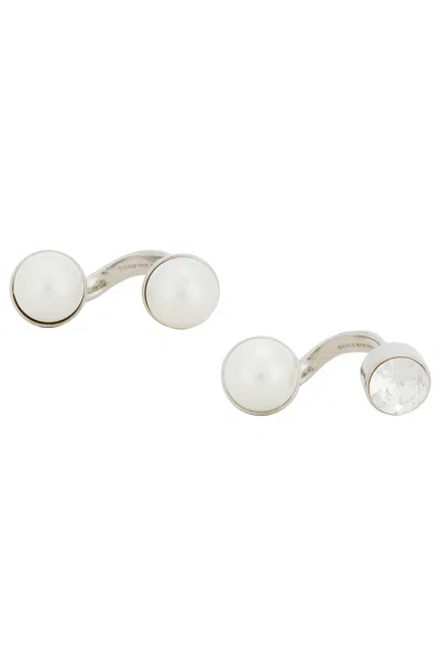 Dries Van Noten Handmade Shell Paste Set Of 2 Rings In Silver