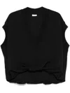 Dries Van Noten Sleeveless Oversized Black Sweatshirt In Cotton In Black