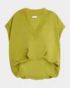 Dries Van Noten Hann Short-sleeve Oversized Sweater In Light Green