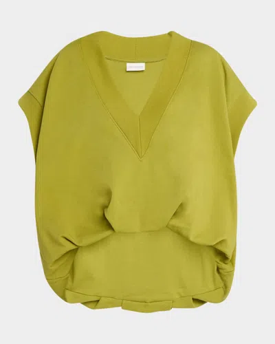 Dries Van Noten Hann Short-sleeve Oversized Sweater In Light Green