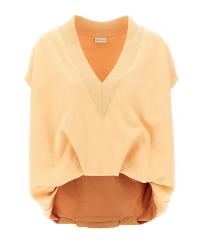 DRIES VAN NOTEN DRIES VAN NOTEN HANN V-NECK SHORT-SLEEVED SWEATSHIRT