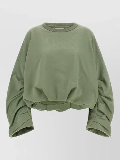 Dries Van Noten Hannett Crew Neck Long Sleeve Sweatshirt In Green