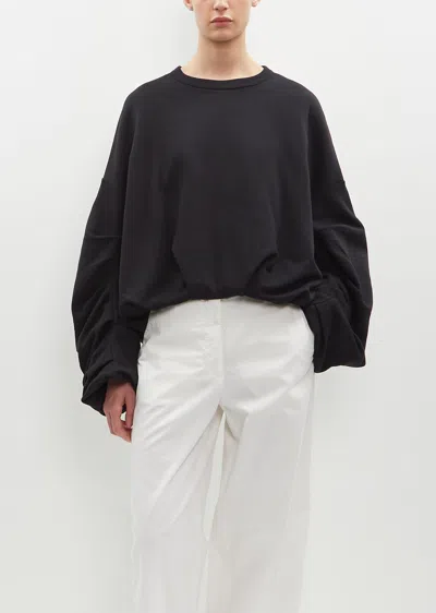 Dries Van Noten Hannett Draped Cotton Sweatshirt In Black