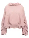 Dries Van Noten Oversized Draped Pink Sweatshirt In Pink
