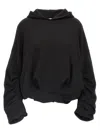 Dries Van Noten Oversized Draped Black Sweatshirt In Black