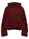 Dries Van Noten Long-sleeved Hooded Sweatshirt In Burgundy