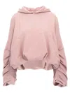 Dries Van Noten Oversized Draped Hooded Sweatshirt In Pink