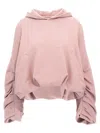 Dries Van Noten Oversized Draped Hooded Sweatshirt In Pink