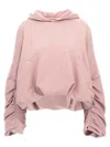 Dries Van Noten Oversized Draped Hooded Sweatshirt In Pink