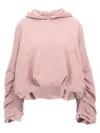 Dries Van Noten Draped Oversized Hooded Sweatshirt In Pink